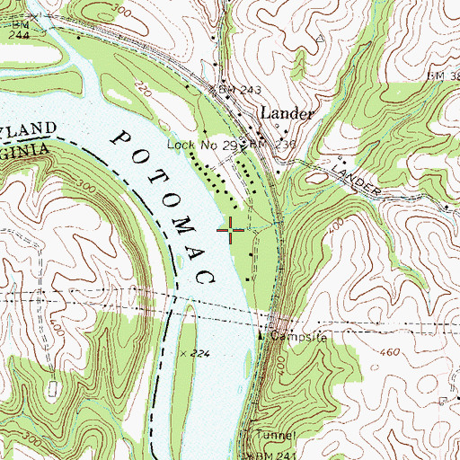 Topographic Map of Lander Branch, MD