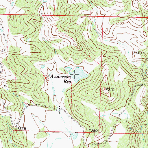 Topographic Map of Anderson Reservoir, CO