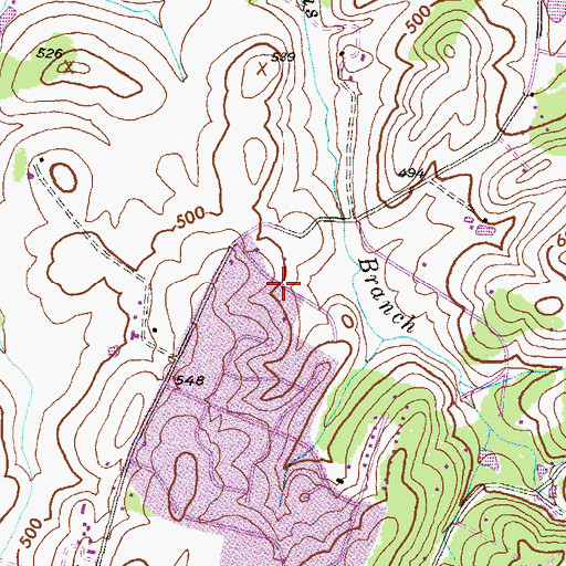 Topographic Map of Mount Airy Estates, MD