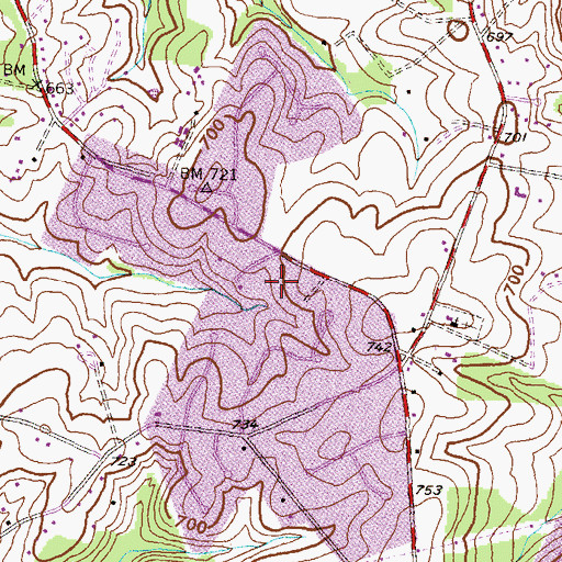 Topographic Map of Mount Airy Overview Estates, MD