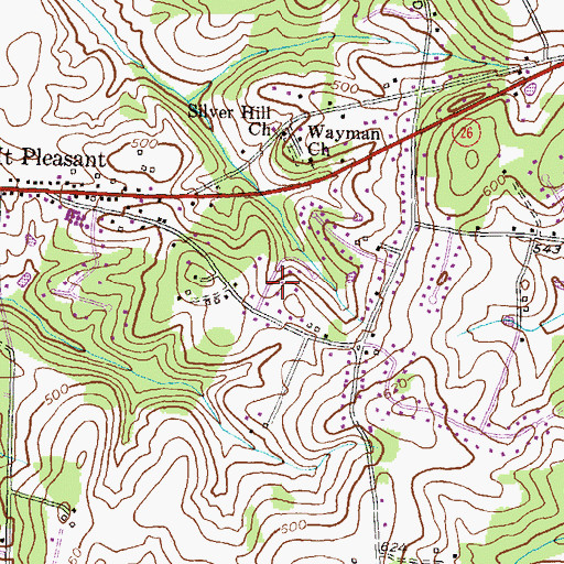 Topographic Map of Mount Pleasant East, MD