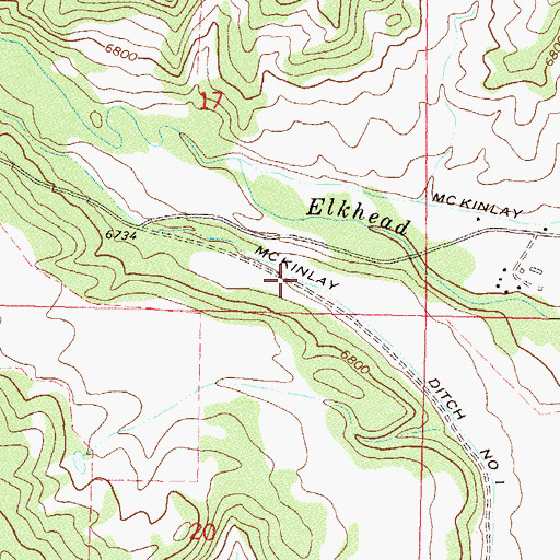 Topographic Map of McKinley Ditch Number 1, CO