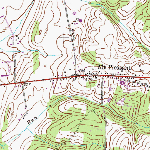 Topographic Map of Mount Pleasant United Methodist Church, MD