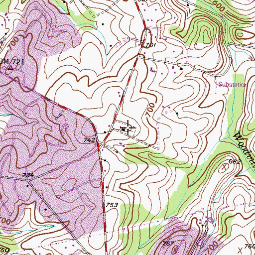 Topographic Map of Mount Prospect Cemetery, MD