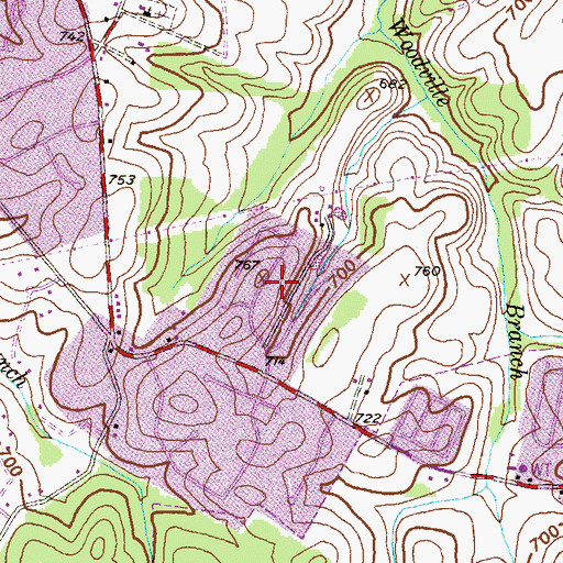 Topographic Map of New Estates, MD