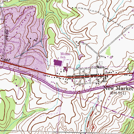 Topographic Map of New Market Elementary School, MD