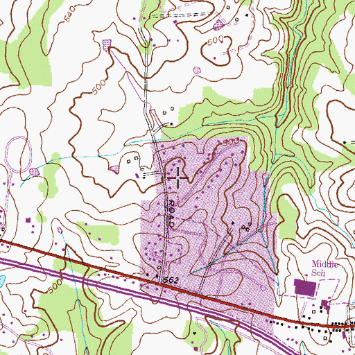 Topographic Map of New Market Farms, MD