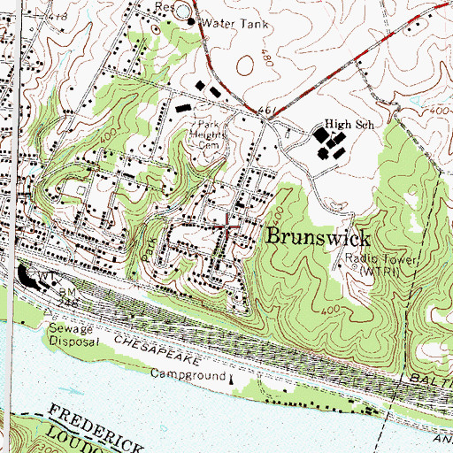 Topographic Map of New York Hill United Methodist Church, MD