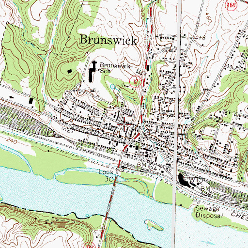 Topographic Map of Old Lutheran Cemetery, MD