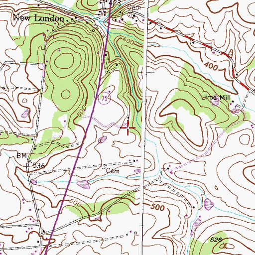 Topographic Map of Peace and Plenty, MD