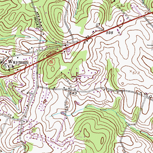 Topographic Map of Pleasant Estates, MD