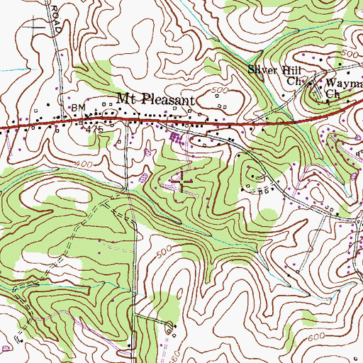 Topographic Map of Pleasant Oaks, MD
