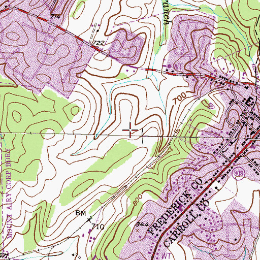 Topographic Map of Rising Ridge, MD