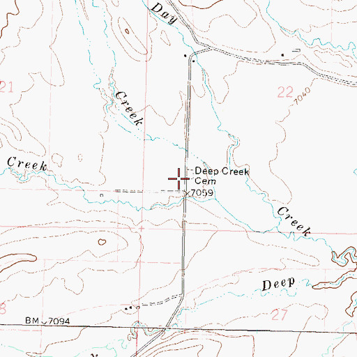 Topographic Map of Deep Creek Cemetery, CO
