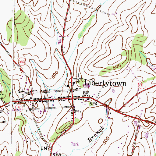 Topographic Map of Saint Peter the Apostle Catholic Cemetery, MD