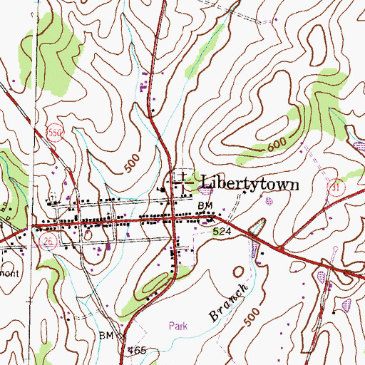 Topographic Map of Saint Peters Roman Catholic Church, MD