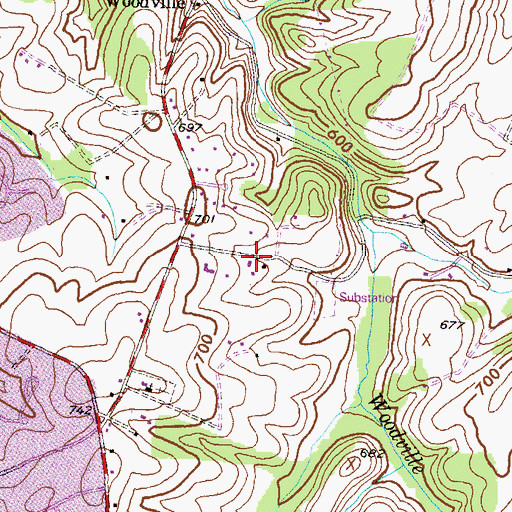 Topographic Map of Silver Fern Estates, MD