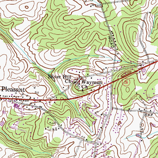 Topographic Map of Silver Hill, MD