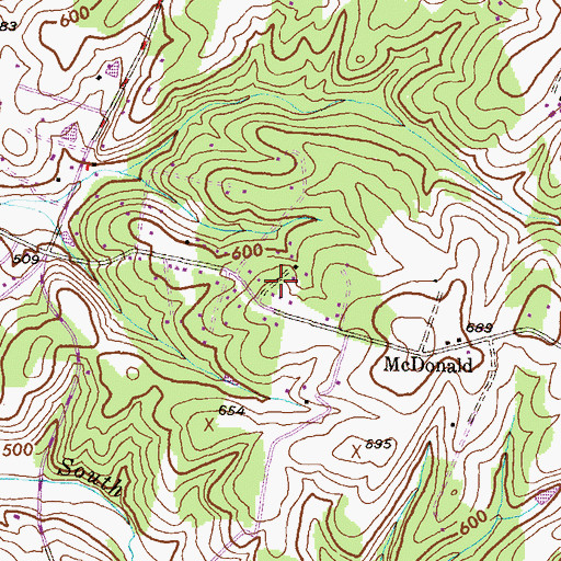 Topographic Map of South Timber, MD