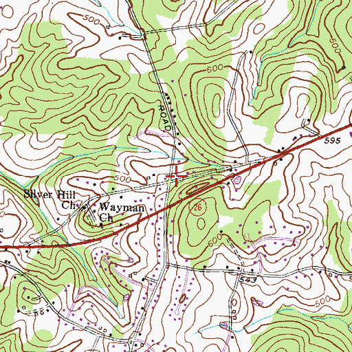 Topographic Map of Ten Oaks, MD