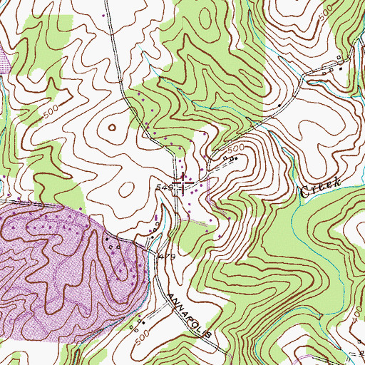 Topographic Map of Thompson Estates, MD