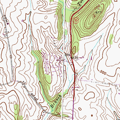 Topographic Map of Winter Springs, MD