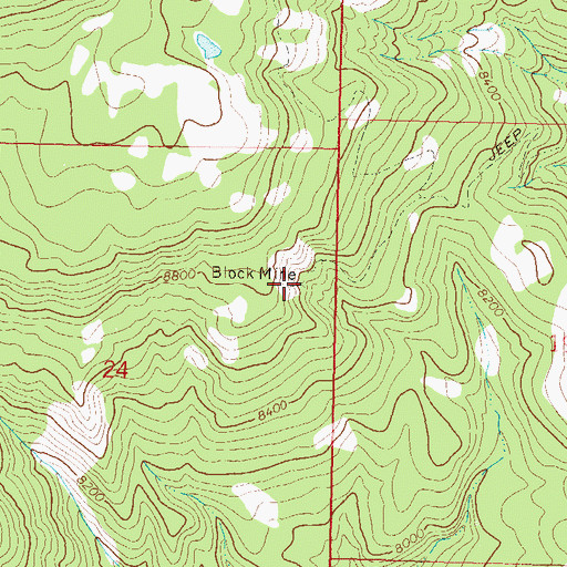 Topographic Map of Block Mine, CO
