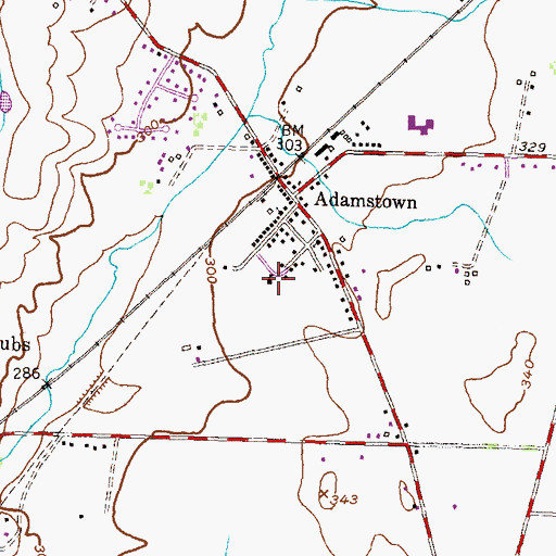 Topographic Map of Adamstown Public School (historical), MD