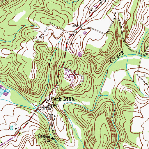 Topographic Map of Amelung Estates, MD