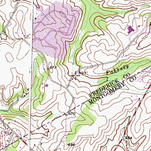 Topographic Map of Ashley Acres, MD