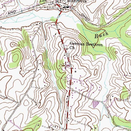 Topographic Map of Butterfield, MD
