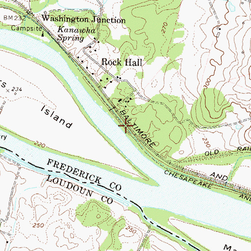 Topographic Map of Calico Rocks Campground, MD
