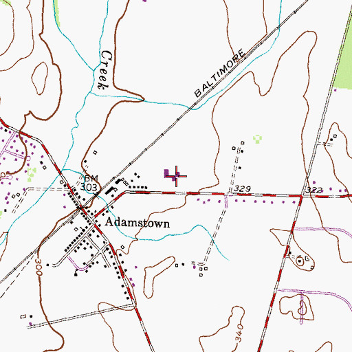 Topographic Map of Carroll Manor Elementary School, MD