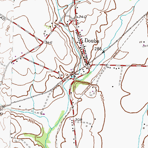 Topographic Map of Doubs Branch, MD