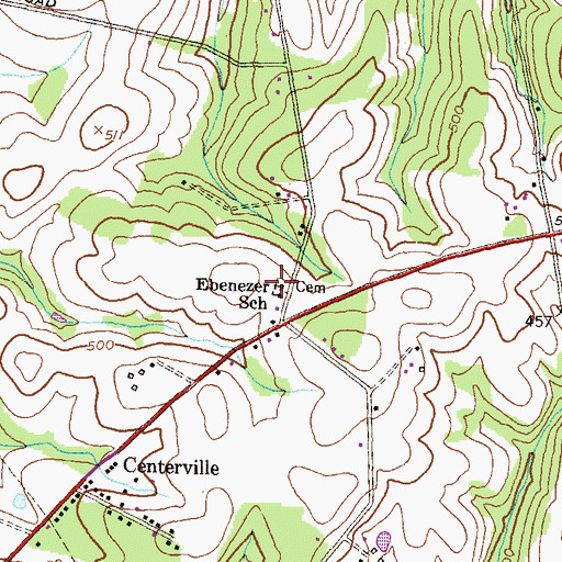 Topographic Map of Ebenezer United Methodist Church, MD