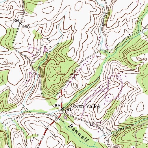 Topographic Map of Fairfield Heights, MD