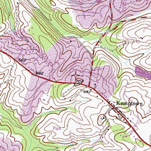 Topographic Map of Farmfield Estates, MD