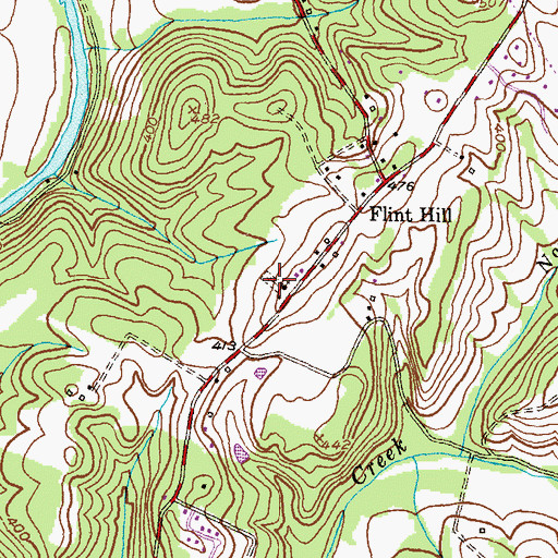 Topographic Map of Flint Hill Cemetery, MD