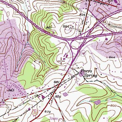 Topographic Map of Four County Farm, MD