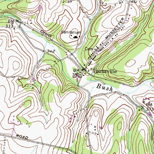 Topographic Map of Frederick Pony Club, MD