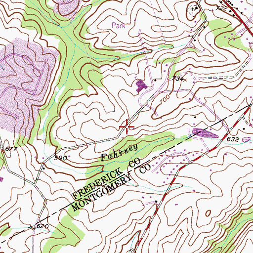Topographic Map of Fremont Acres, MD