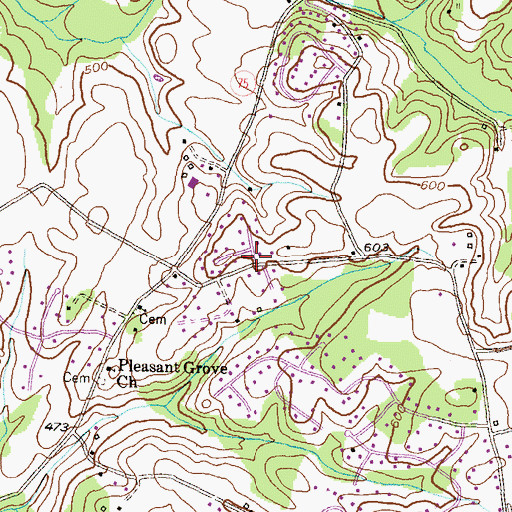 Topographic Map of Fremont Hills, MD