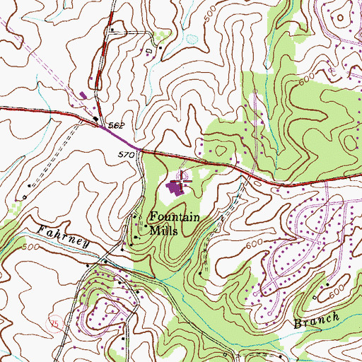 Topographic Map of Green Valley Elementary School, MD