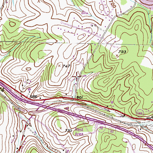 Topographic Map of Hawthorne Acres, MD