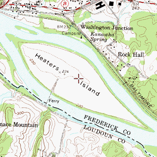 Topographic Map of Heaters Island Wildlife Management Area, MD