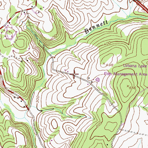 Topographic Map of Heritage Hills, MD