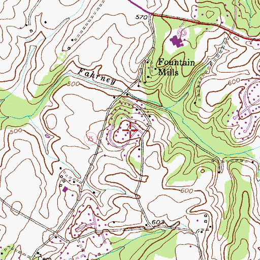 Topographic Map of Highview, MD