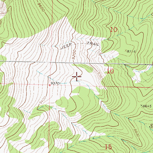 Topographic Map of Saddle Mountain, CO