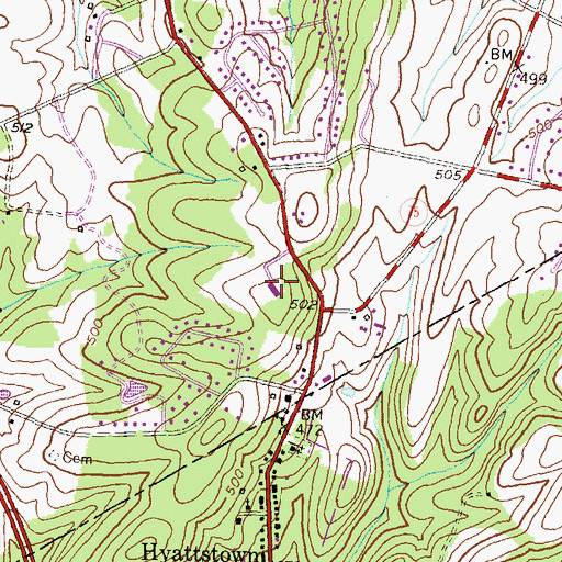Topographic Map of Hyatt Park Industrial Park, MD