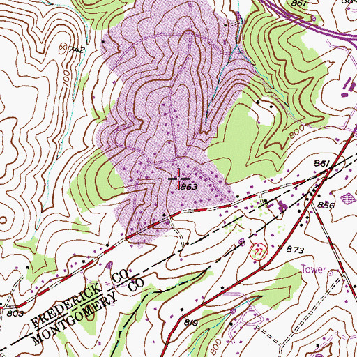 Topographic Map of Langdon Woods, MD